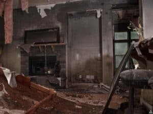 immagine di un ambiente incendiato